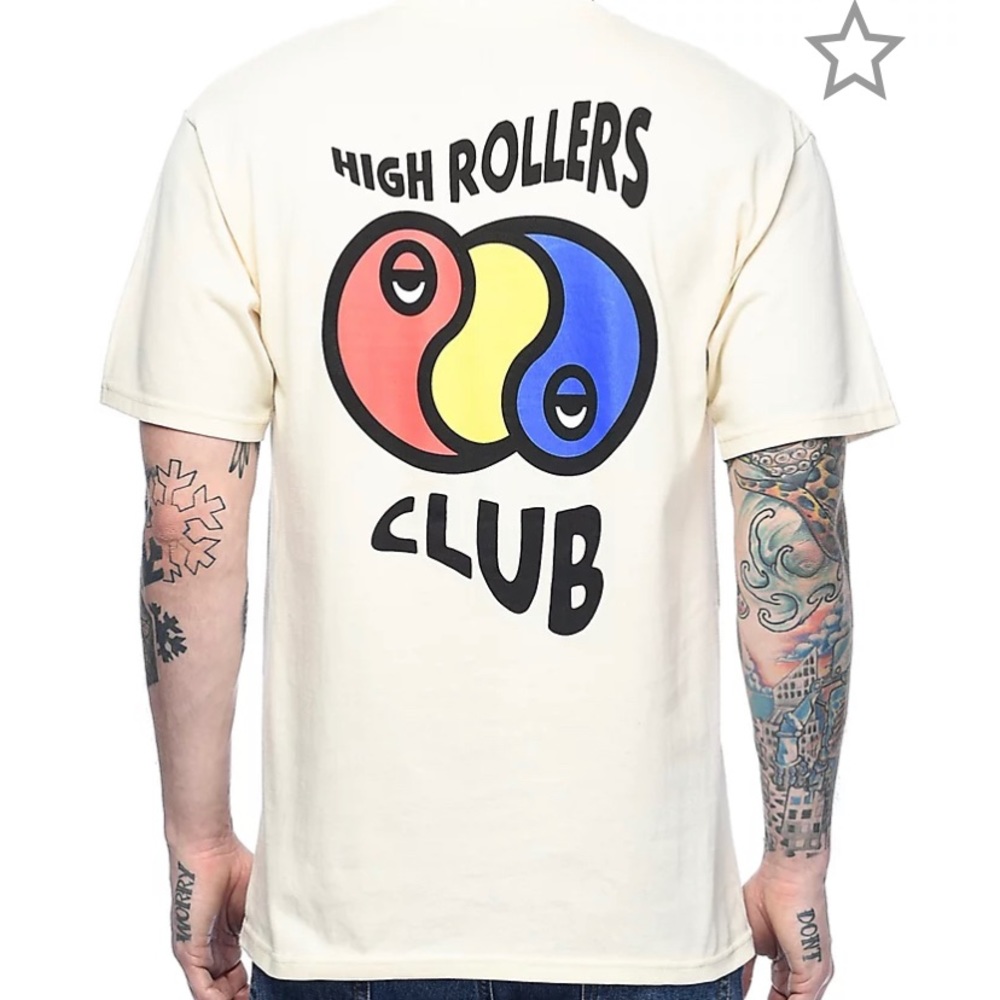 A-Lab High Rollers Club T-Shirt Off white Size M Medium 100% Cotton Tee